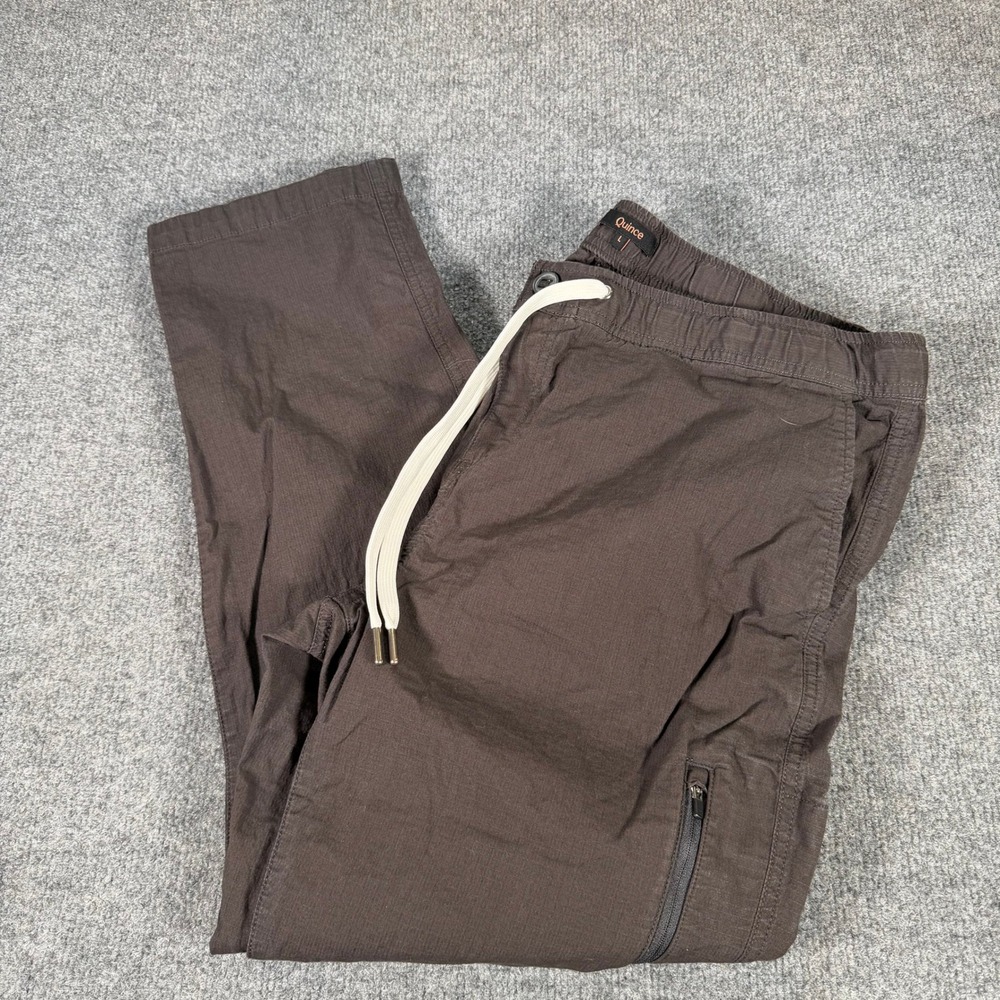 Quince Men Organic Stretch Ripstop Straight Pants Steel Grey Large LB72254 #4489